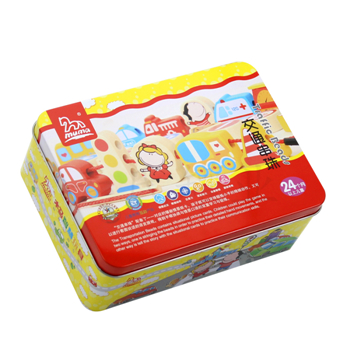 交通串珠收納鐵盒,兒童益智串珠繞珠鐵盒包裝